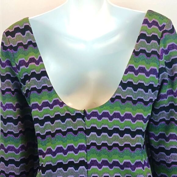 Zara Only one metallic multicolored long sleeve boho mini dress size small - Picture 9 of 12